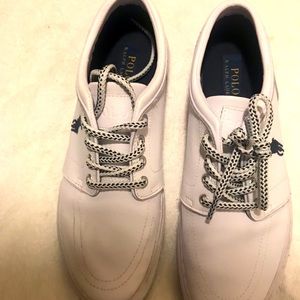 Polo white boat shoes size 9 mens in great condition